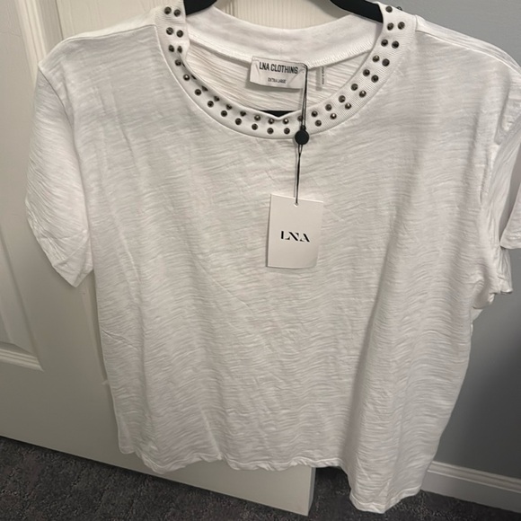 LNA CLOTHING Studded white tee XL - Picture 1 of 6